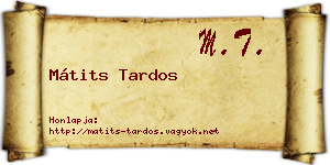 Mátits Tardos névjegykártya